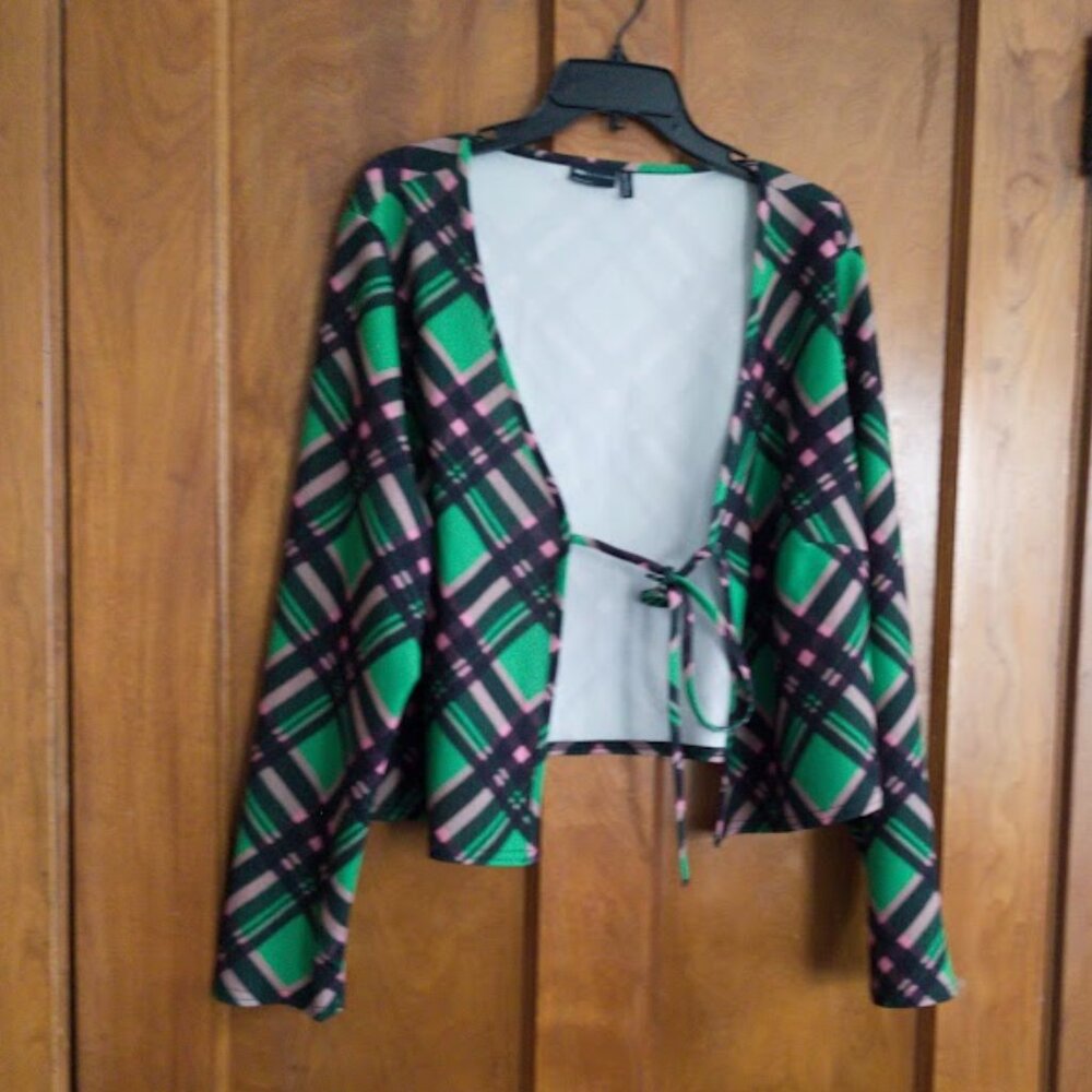 Plaid jacket and skirt set
